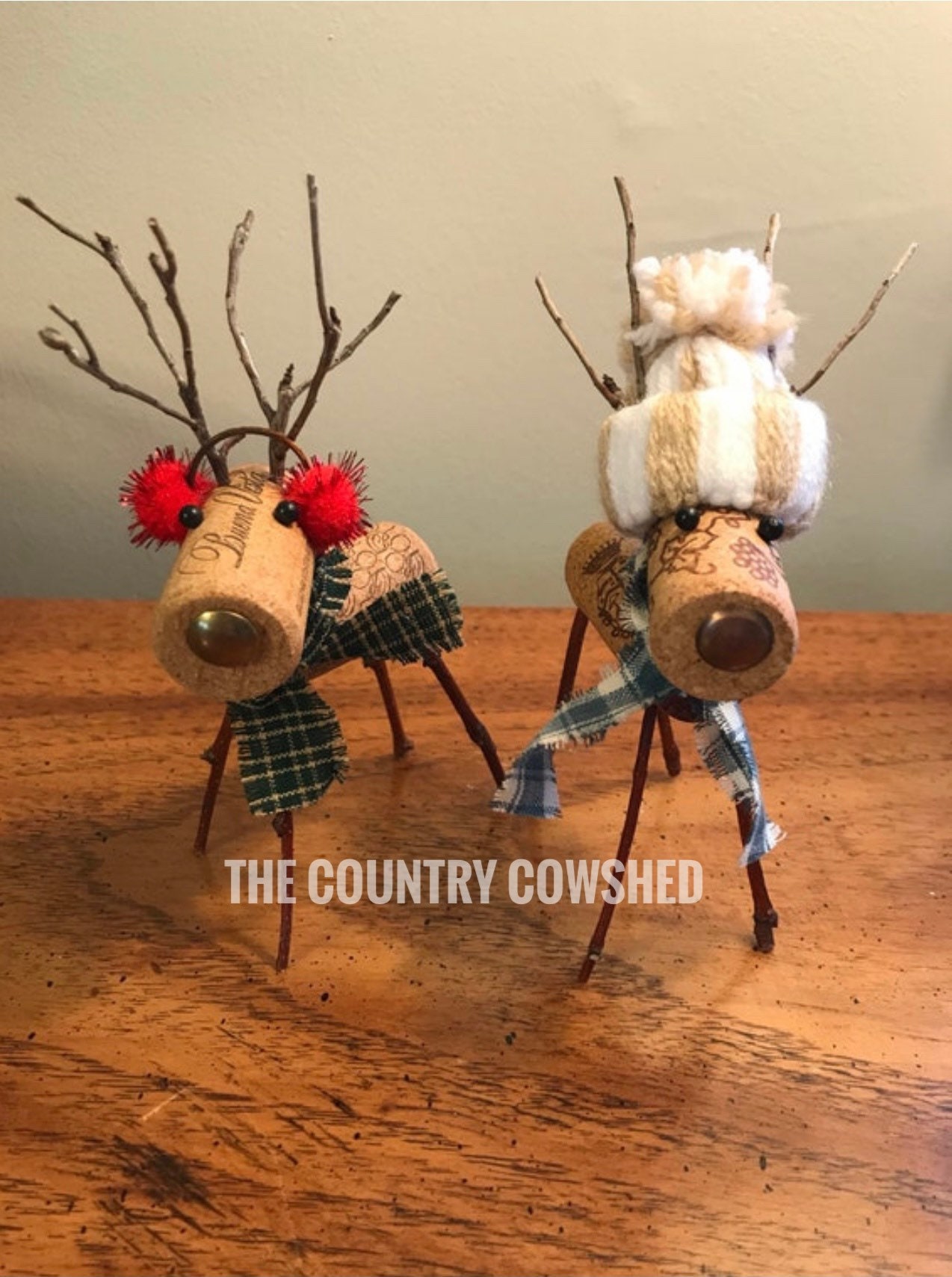 Wine Cork Reindeer Cork Reindeer Wine Cork Decor Christmas Etsy