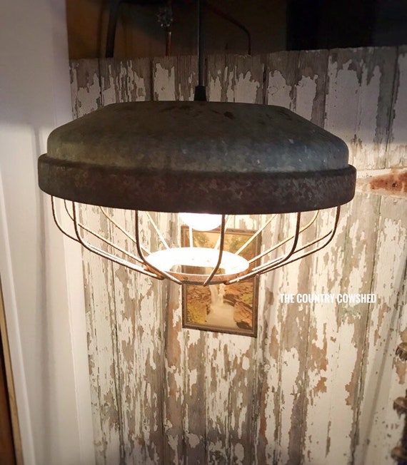 Vintage Chicken Feeder Lamp Vintage Pendant Light Etsy