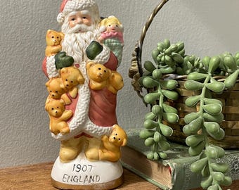 Weihnachtsmann der Nation, Vintage Weihnachtsmann Figur, Keramik Figur England, Englischer Weihnachtsmann, Vintage Weihnachtsmann, Kleine Weihnachtsfigur, Weihnachtsmann Kollektion