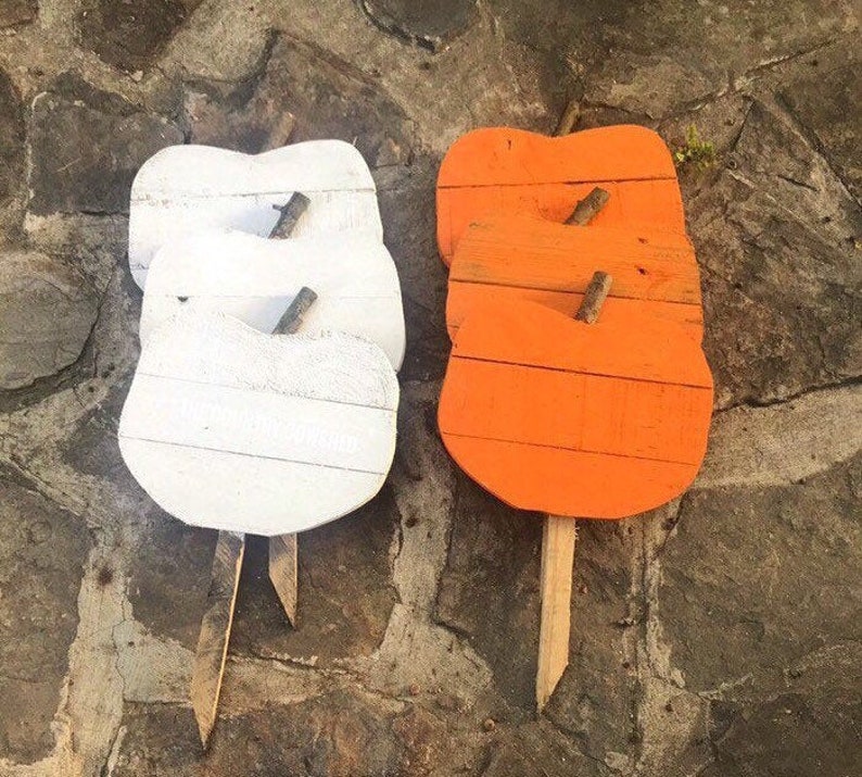 Pumpkin Yard Stakes Halloween Yard Art Reclaimed Wooden Etsy