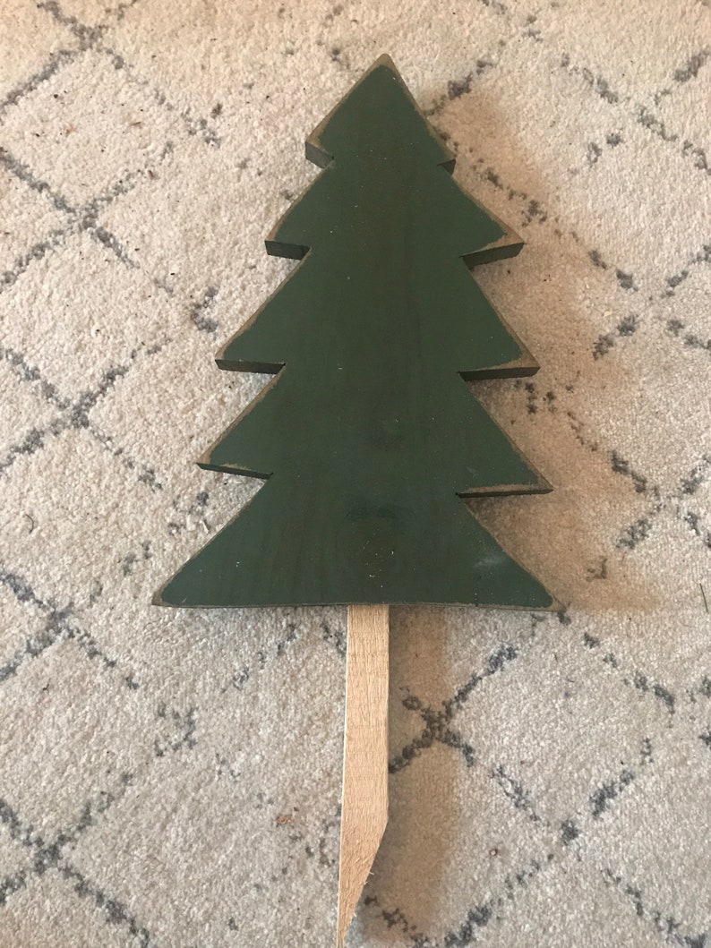 Set of 6 Reclaimed Wooden Christmas Tree Yard Stakes Etsy
