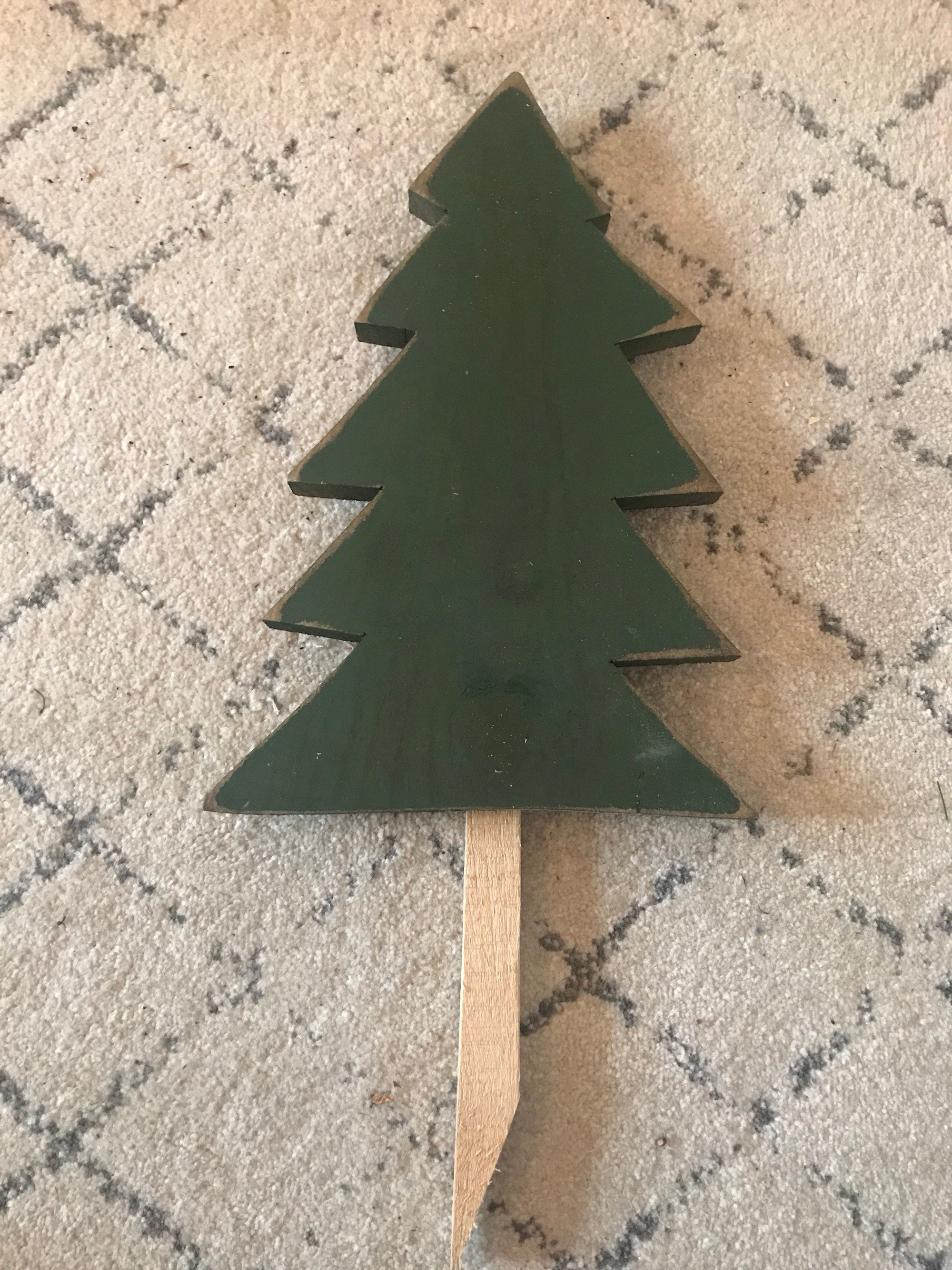 Set of 6 Reclaimed wooden Christmas Tree yard stakes Etsy