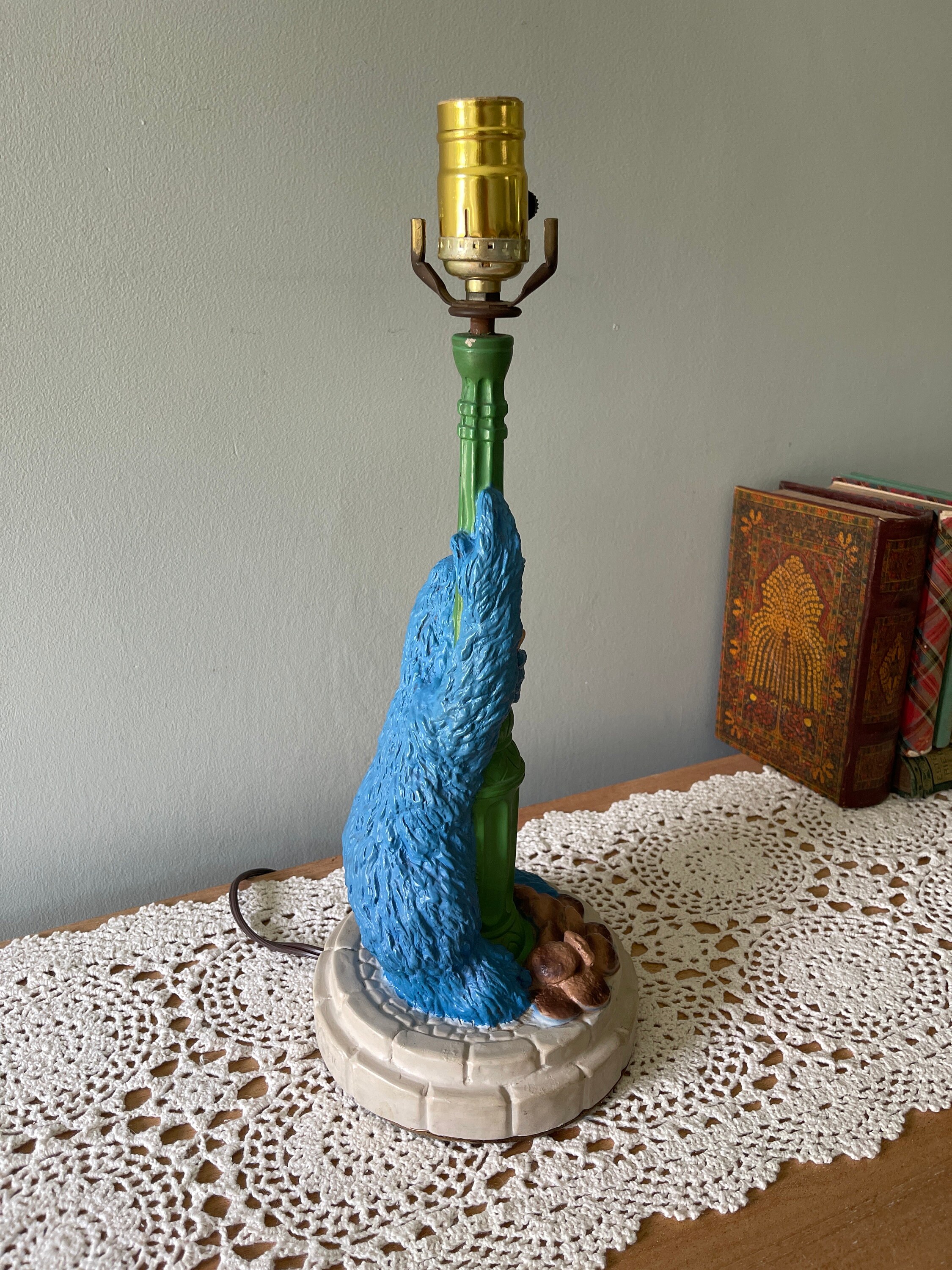Vintage Lamp, Vintage Cookie Monster Lamp, Vintage Sesame Street