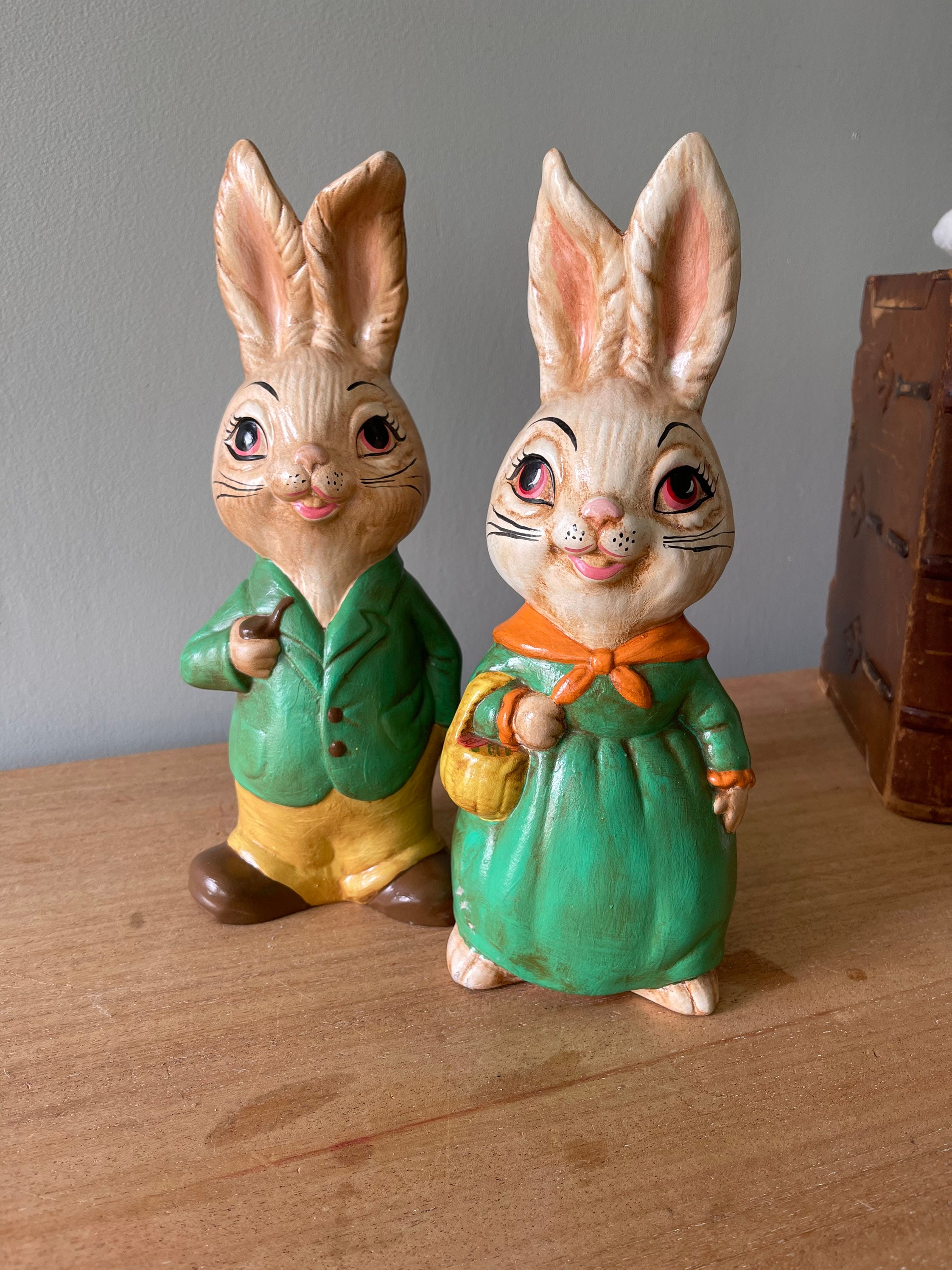 Vintage Ceramic Bunny, Set of Two Ceramic Bunnies, Vintage Rabbit ...