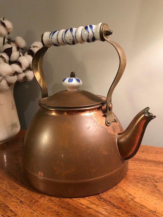 antique copper tea kettle