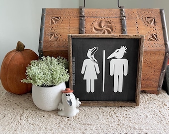 Ghost Bathroom Sign, Beetlejuice Sign, Halloween Sign, Ghost with the Most, Wooden Sign, Beetlejuice Lover Gift, Halloween Powder Room Sign