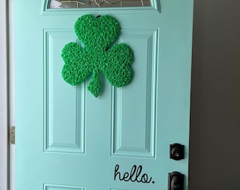 Shamrock Popcorn Decoration, vintage door decoration, Melted plastic popcorn shamrock, Melted plastic popcorn decor, vintage shamrock, Irish