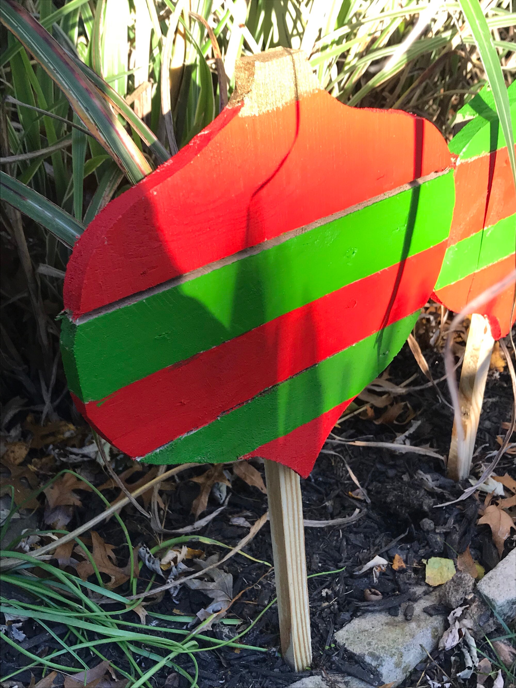 Christmas ornament yard stakes set Reclaimed wood stakes Etsy