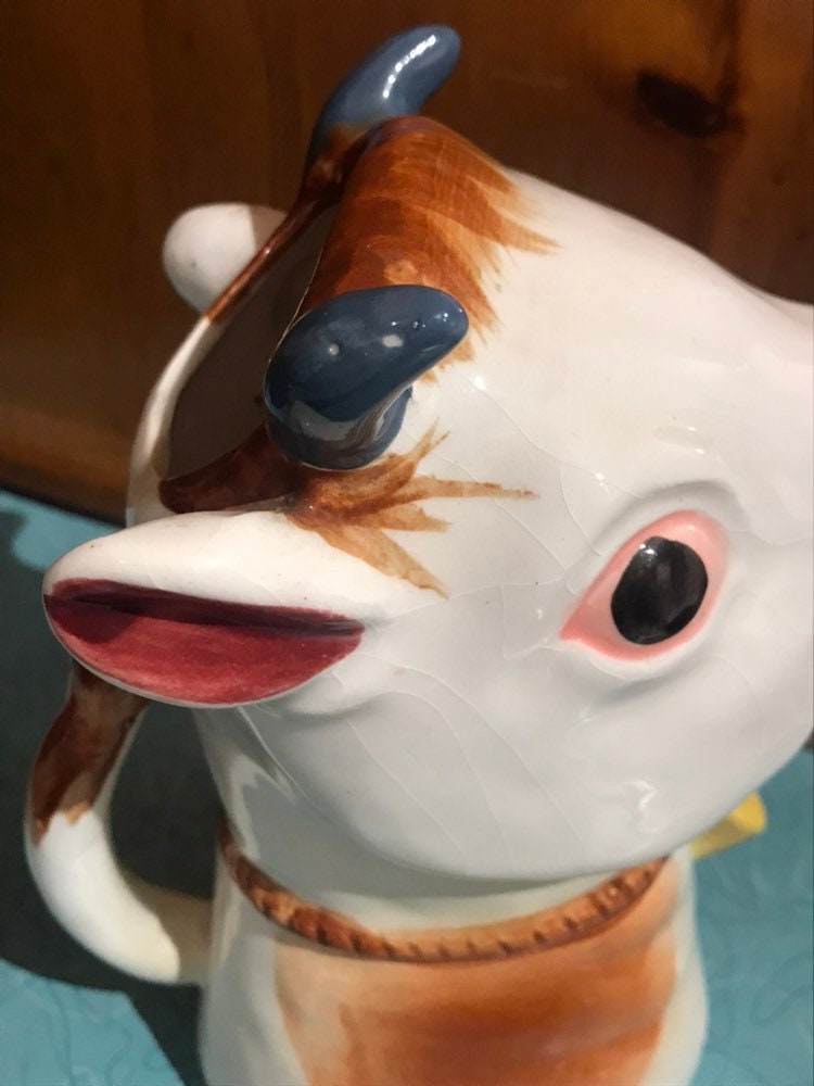 Vintage Cow Pitcher Ceramic Creamer Cow Pitcher Farmhouse Etsy