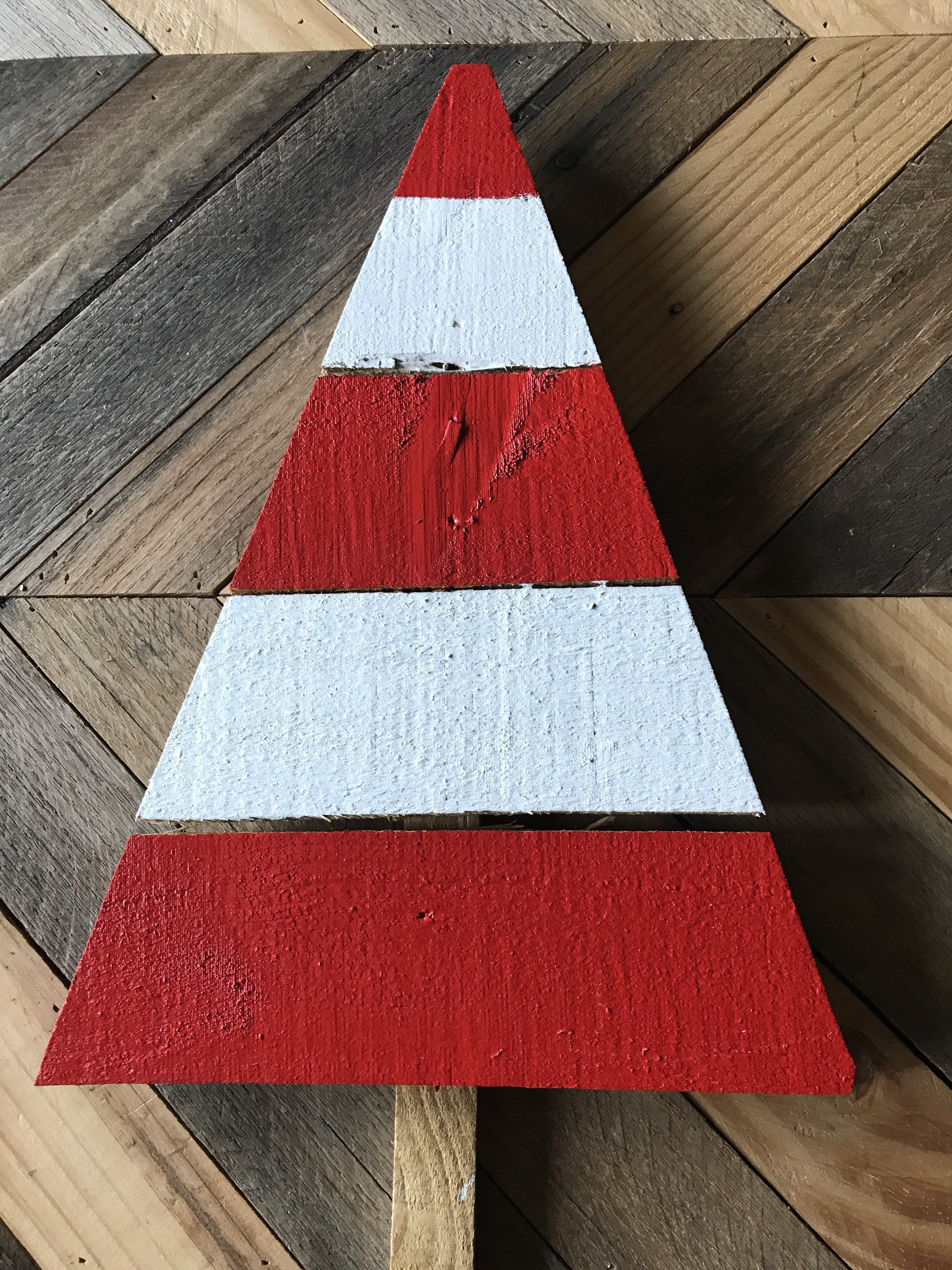 Candy Cane Tree Yard Stakes Reclaimed Pallet Wood Stakes Etsy
