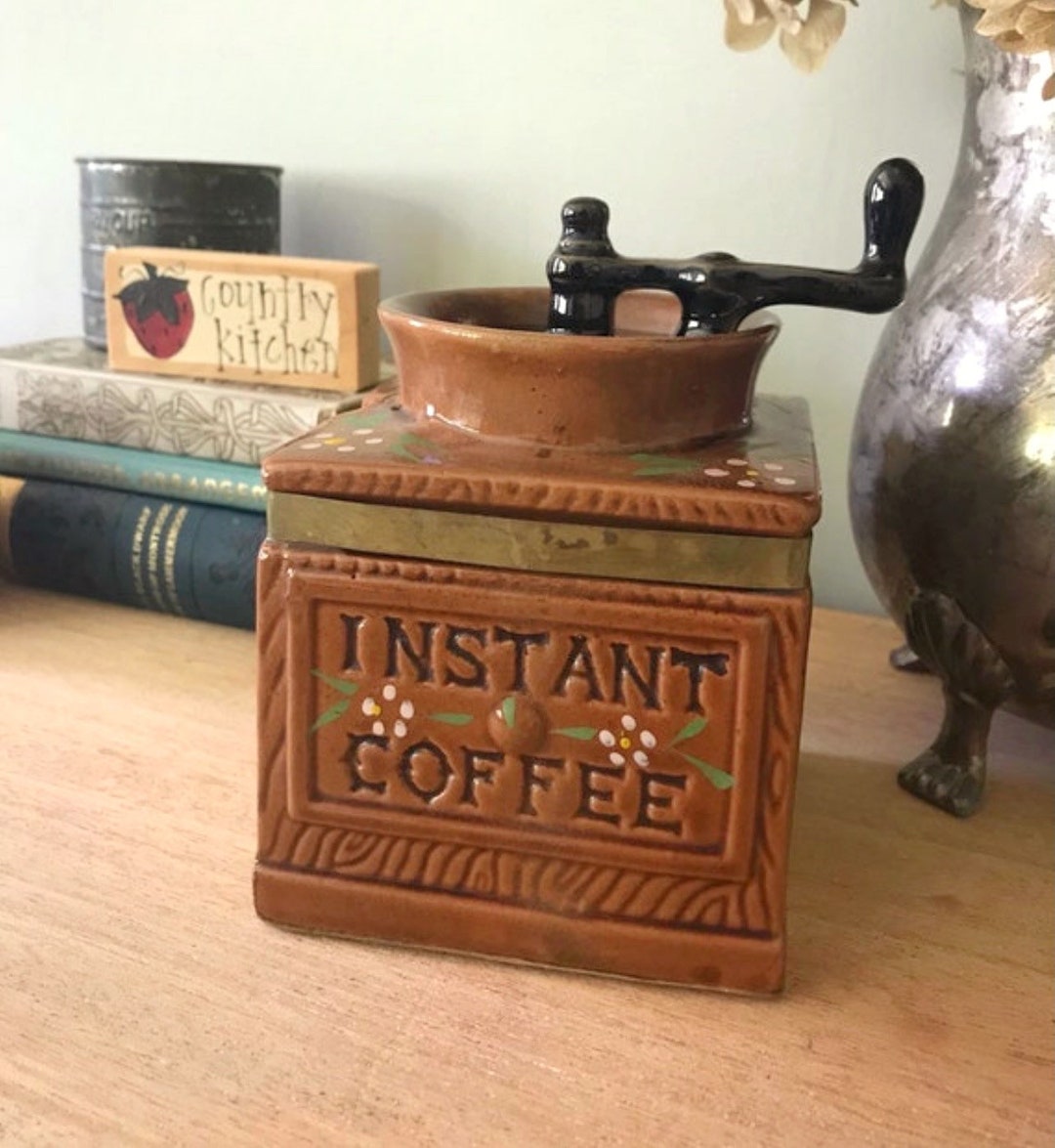 Vintage Canister Ceramic Coffee Grinder/coffee Mill Canister Etsy