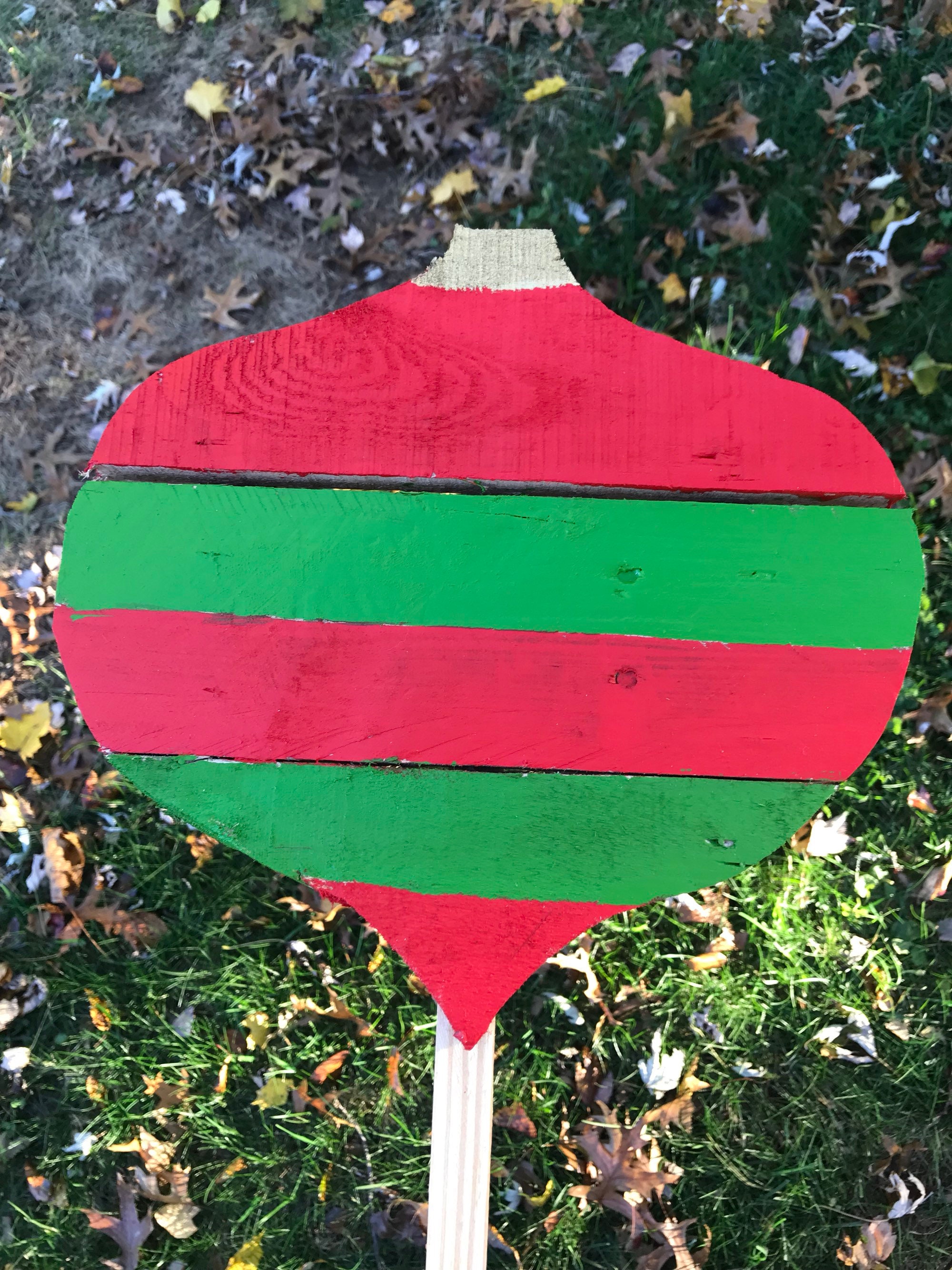 Christmas ornament yard stakes set Reclaimed wood stakes Etsy