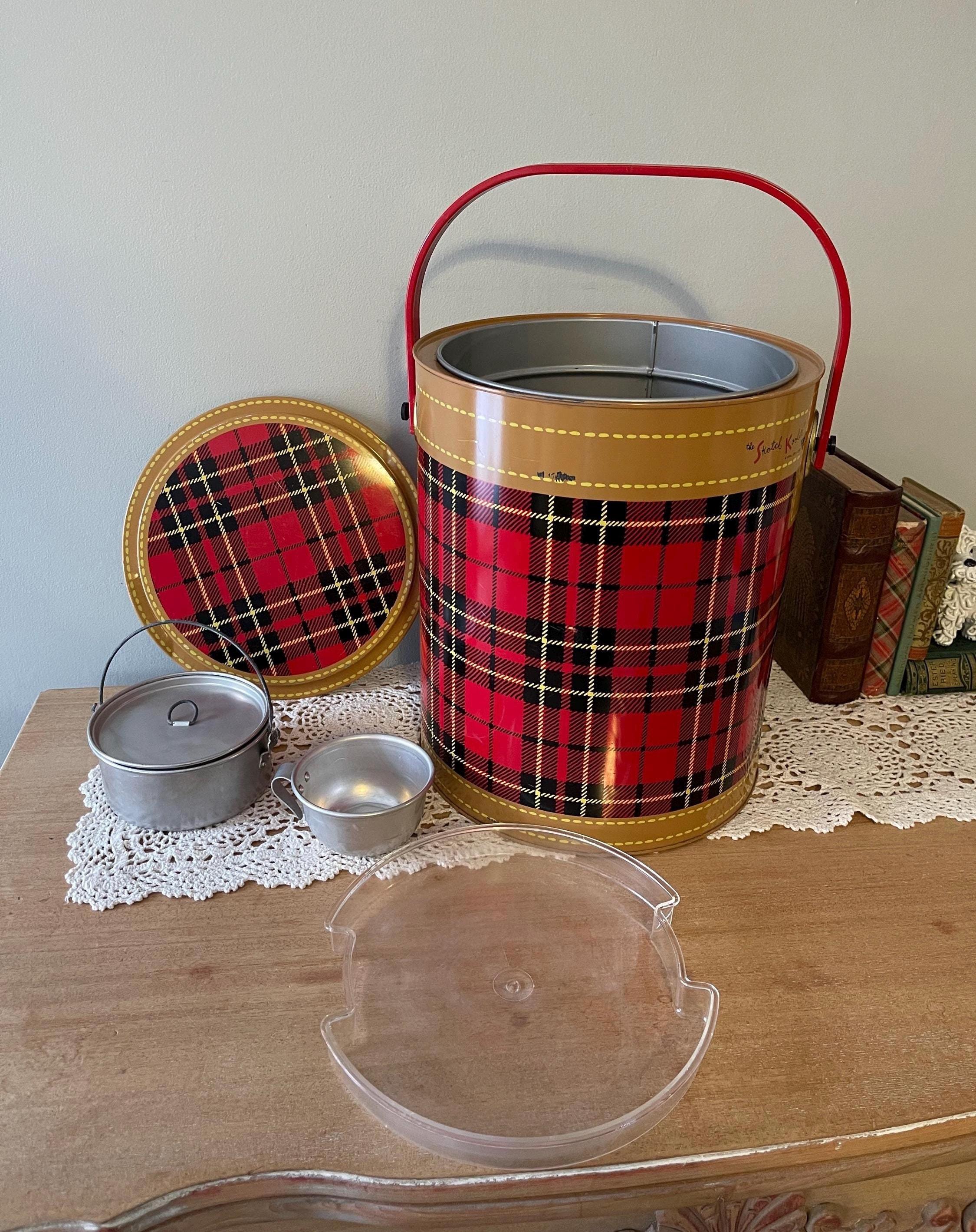 Vintage Cooler, Skotch Kooler, Red Plaid Cooler, Skotch Cooler