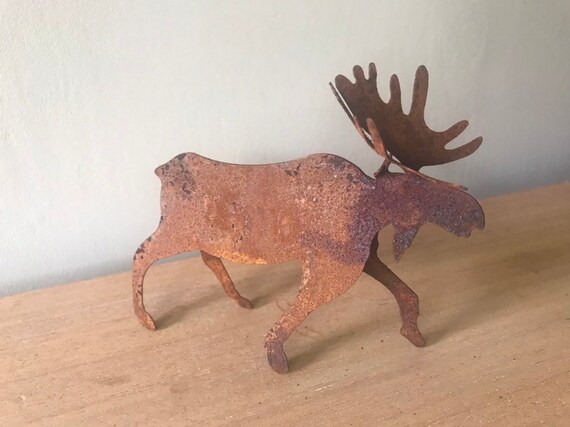 Rusty Moose Moose Decor Medium Rusty Metal Moose Moose Etsy