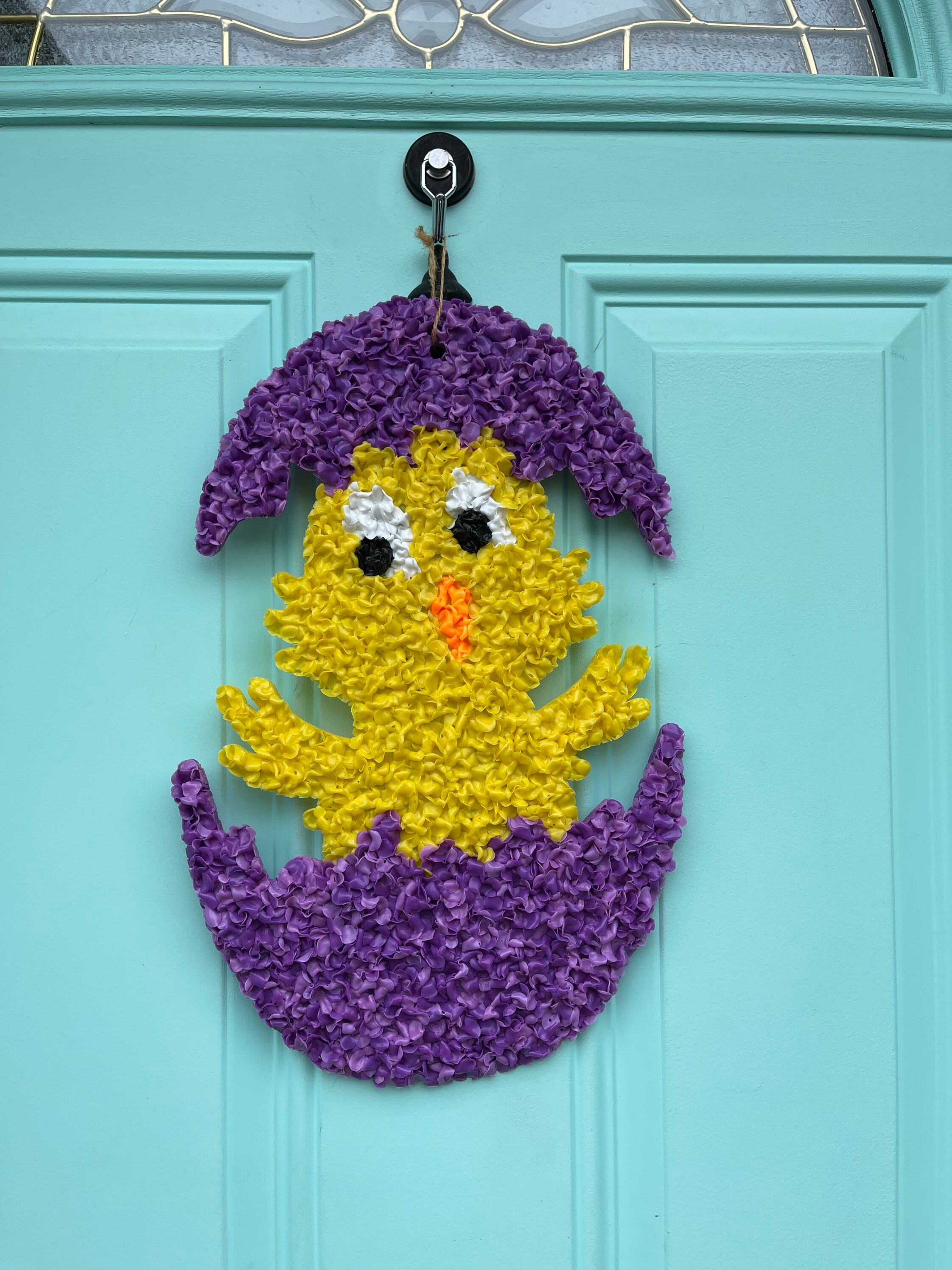 赤ちゃんひよこのポップコーンデコレーション、ヴィンテージドア