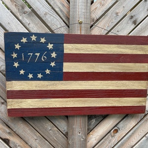 Large Wooden American Flag, Rustic flag, Wooden Flag, Betsy Ross Flag, Vintage inspired American flag, American Flag Decor, Old Wooden Flag