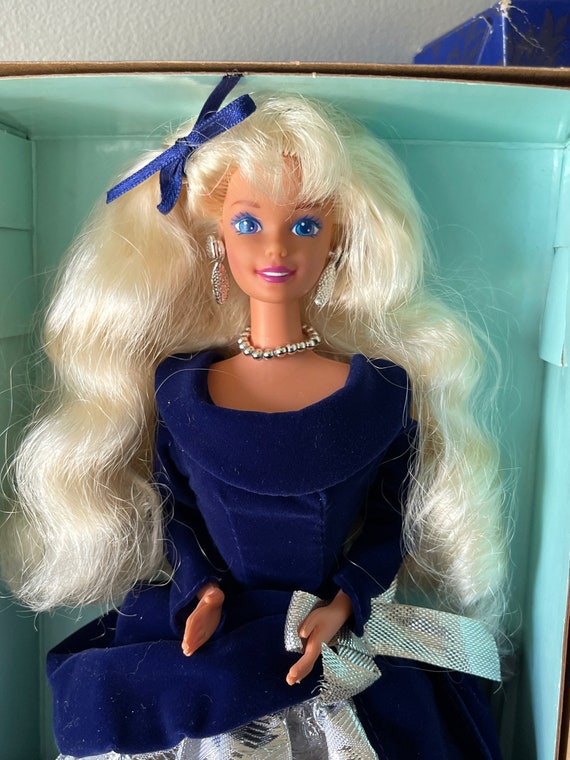 Vintage Barbie Doll, Winter Velvet Barbie, 1995 Avon