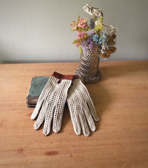 Vintage Gloves, Vintage Trimingham Gloves, Crochet