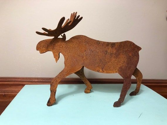 Rusty Moose Moose Decor Small Rusty Metal Moose Moose Lover Etsy
