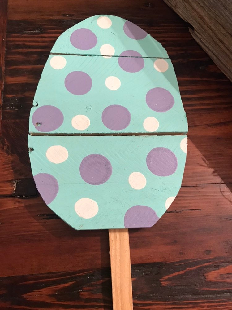 Set of 4 Easter Egg Yard Stakes Spring Yard Stakes Spring Etsy