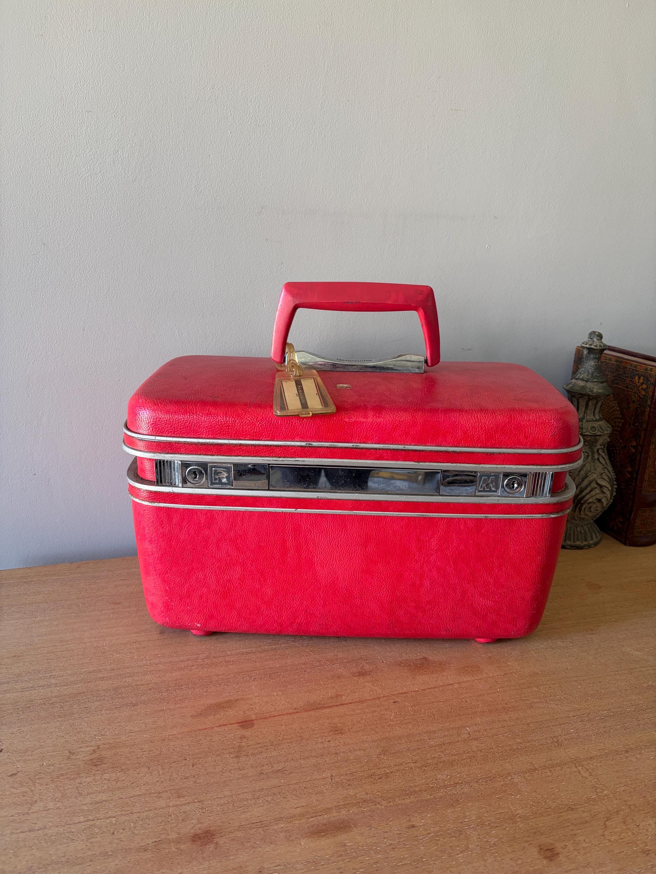 Samsonite ヴィンテージ バニティケース レッド　昭和レトロ Vintage Samsonite Train Case, Bright Red Travel Luggage, Retro