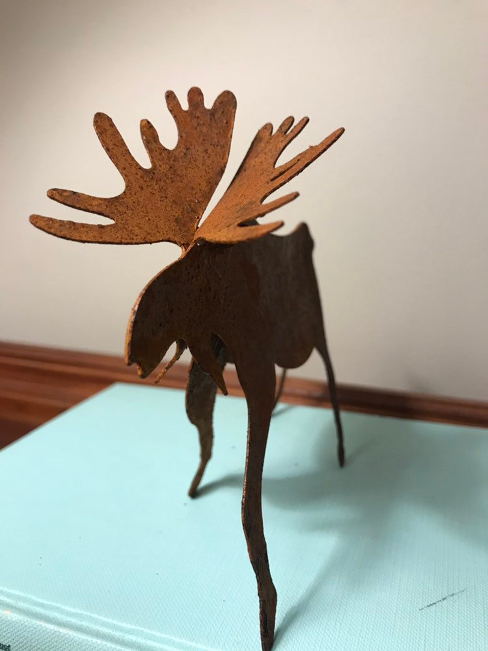 Rusty Moose Moose Decor Small Rusty Metal Moose Moose Lover Etsy