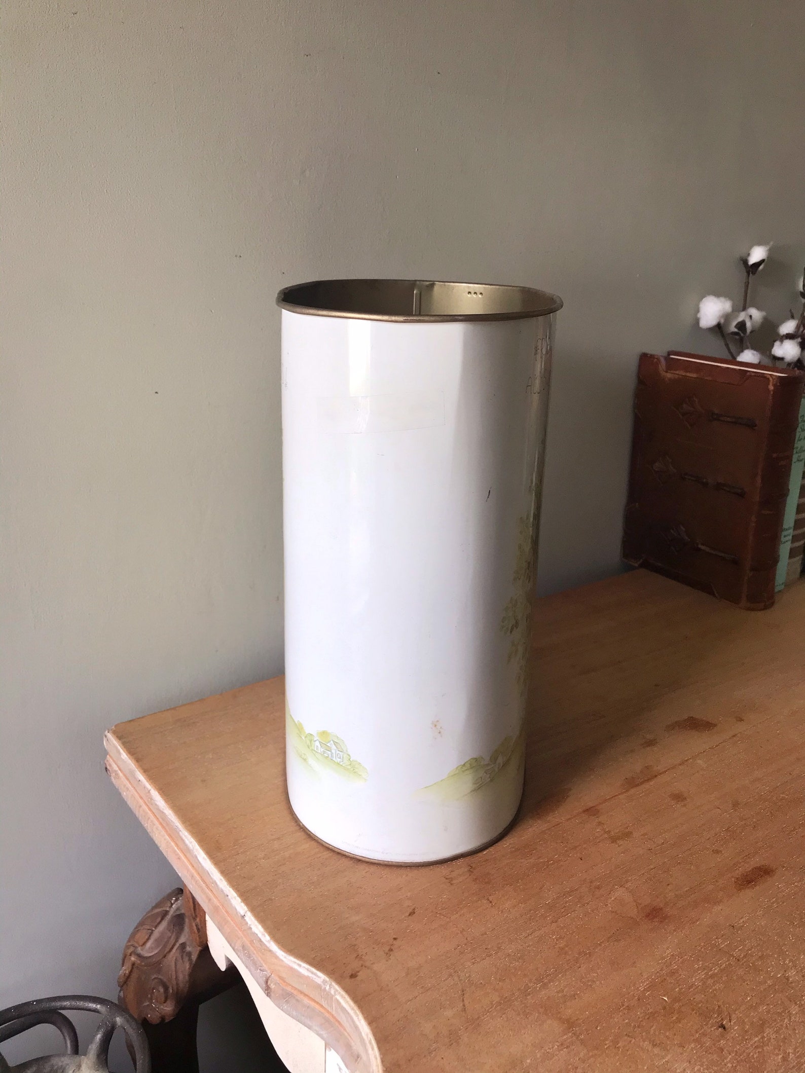 Vintage Trash Can Vintage Nursery Trash Can Metal Trashcan Etsy