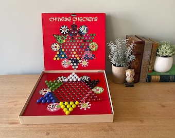 Vintage Game Board, Complete Vintage Chinese Checkers, Whitman Chinese Checkers Game, Unique Family Board Game, Vintage Travel Game, Games
