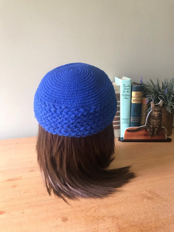 Vintage Pillbox Hat, Everitt Original, Royal blue… - image 7