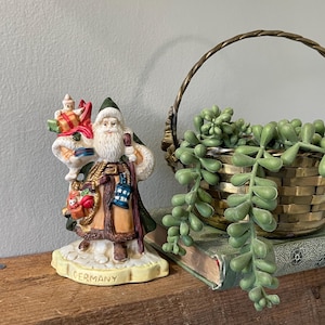 Papá Noel de las Naciones, Figura de Papá Noel Vintage, Figura de Cerámica de Alemania, Papá Noel Alemán, Papá Noel Vintage, Figura de Papá Noel Pequeña, Colección de Papá Noel