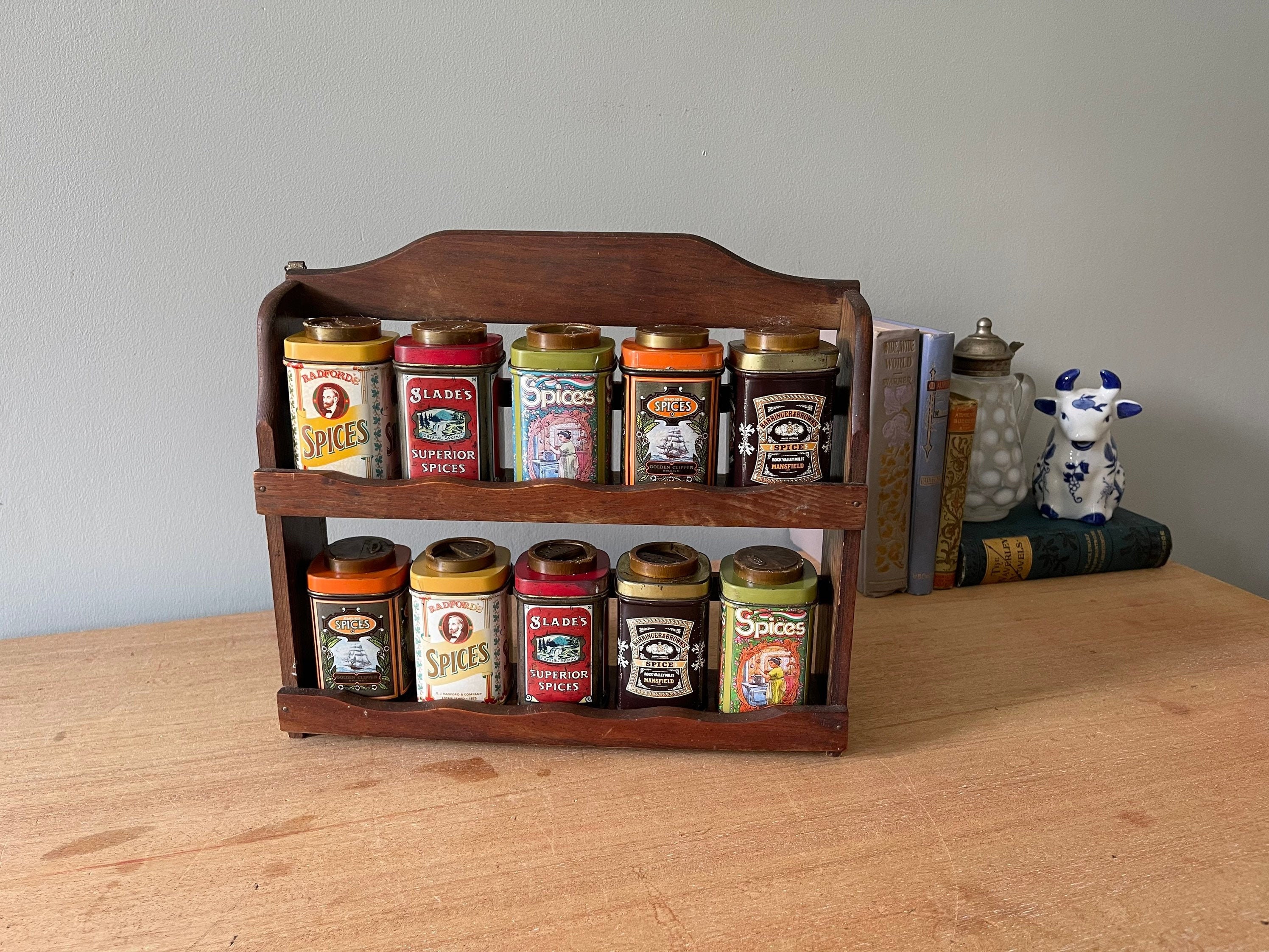 Personalized Spice Box Organizer Wooden Box, Spice Rack, Storage Box,  Decorative Box With 18 Test Tubes for Spice Organization 