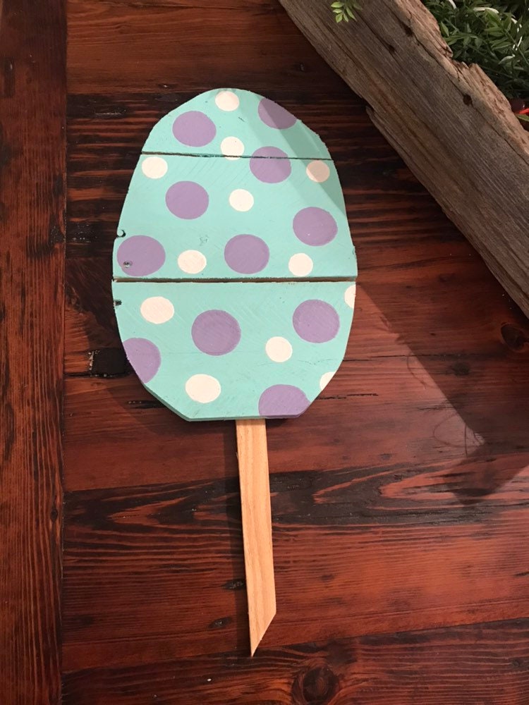 Set of 4 Easter Egg Yard Stakes Spring Yard Stakes Spring Etsy
