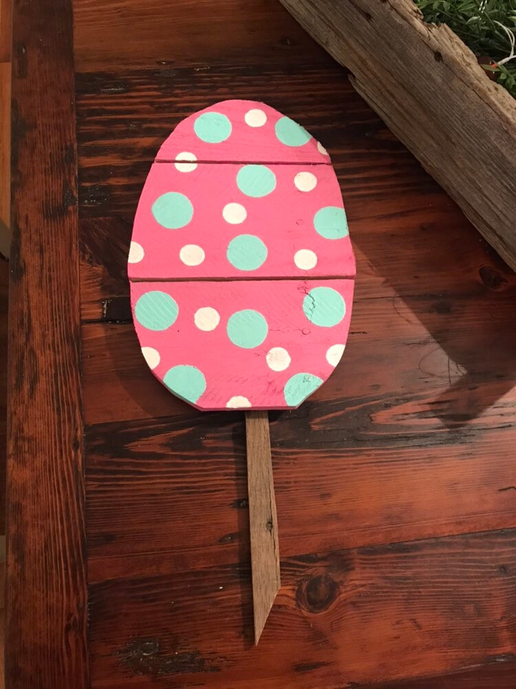 Set of 4 Easter Egg Yard Stakes Spring Yard Stakes Spring Etsy