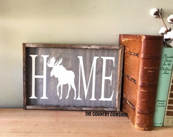 Love Moose Sign, Wooden Moose Sign, Moose Racing, Moose Home Sign, Housewarming Gift, Moose Barn Sign, Moose Lover Sign, Moose Decor