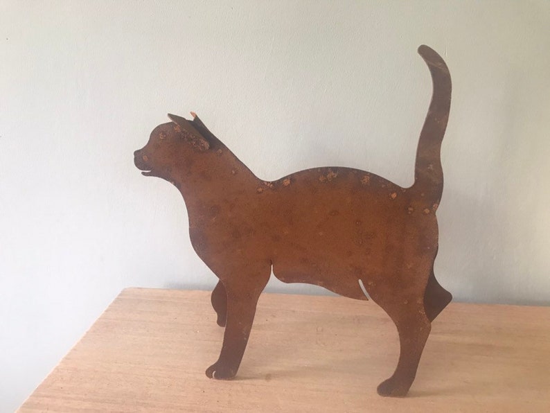 Rusty Cat Cat Decor Large Rusty Metal Cat Cat Lover Gift Etsy