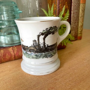 Vintage Shaving Mug, Vintage Mustache Mug, Nautical Shaving Mug, Vintage Mens Shaving cup, ceramic shaving mug, vintage shaver accessory