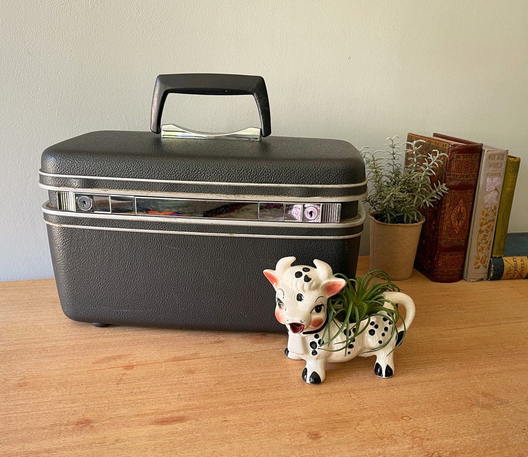 Vintage Black Train Case Black Travel Case Retro Train Case Etsy