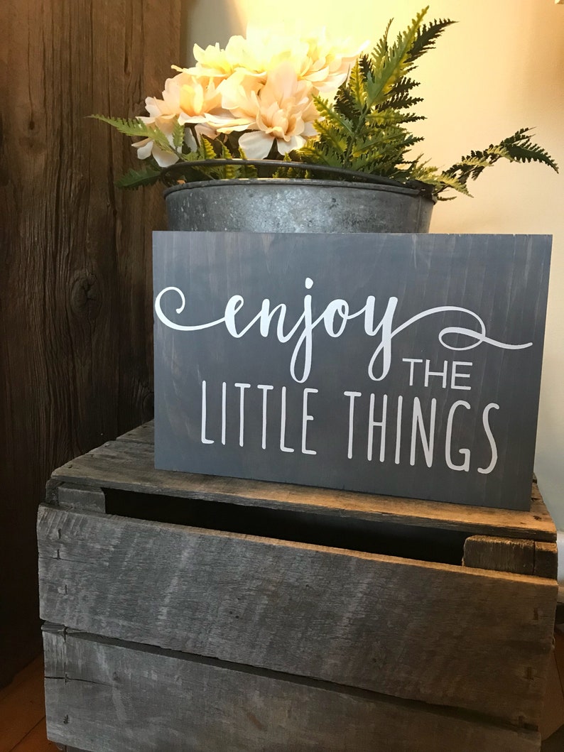 Enjoy the little things sign Wooden Sign Handmade Sign | Etsy