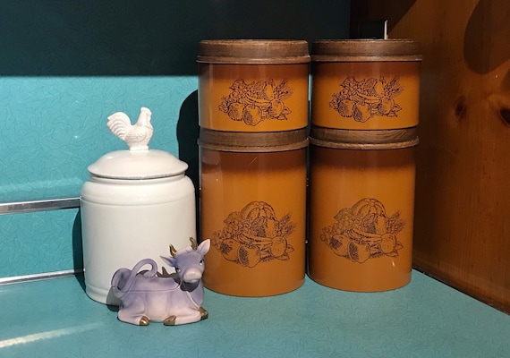 Unique Vintage Tin Kitchen Jars