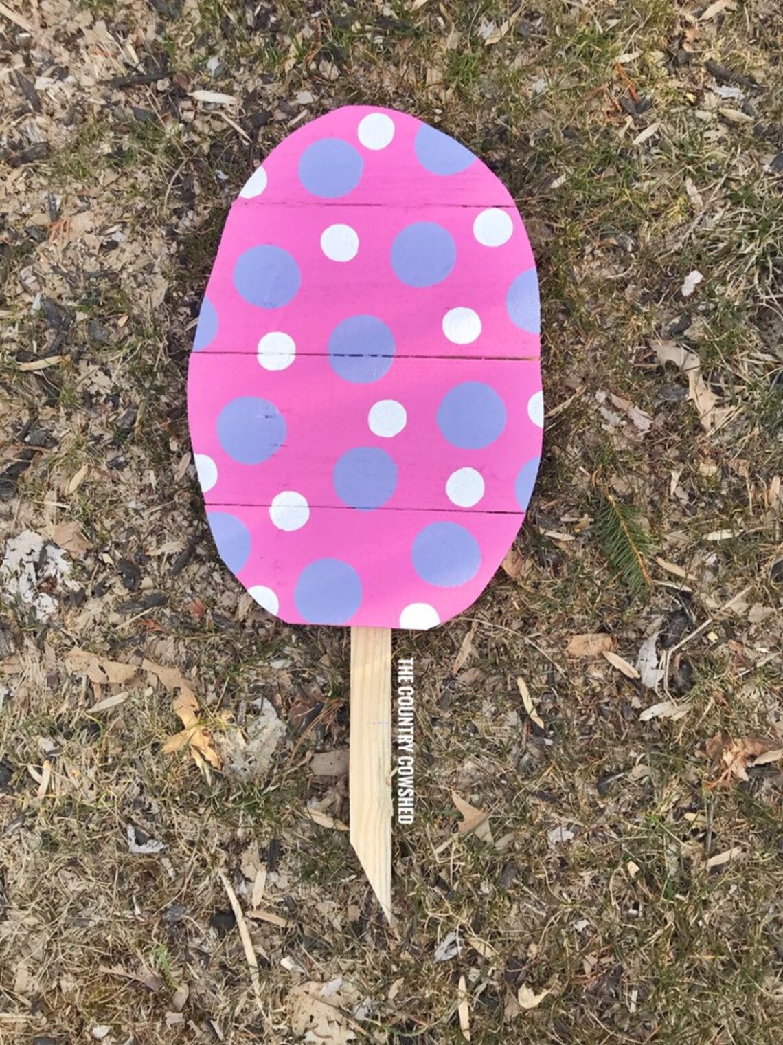 Spring Easter Egg Yard Stakes Wooden Yard Stakes Spring Lawn Etsy