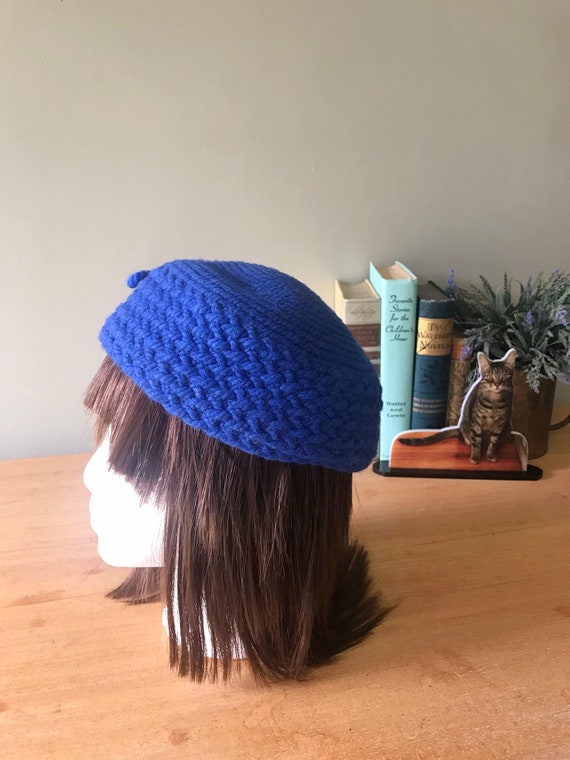 Vintage Pillbox Hat, Everitt Original, Royal blue… - image 6