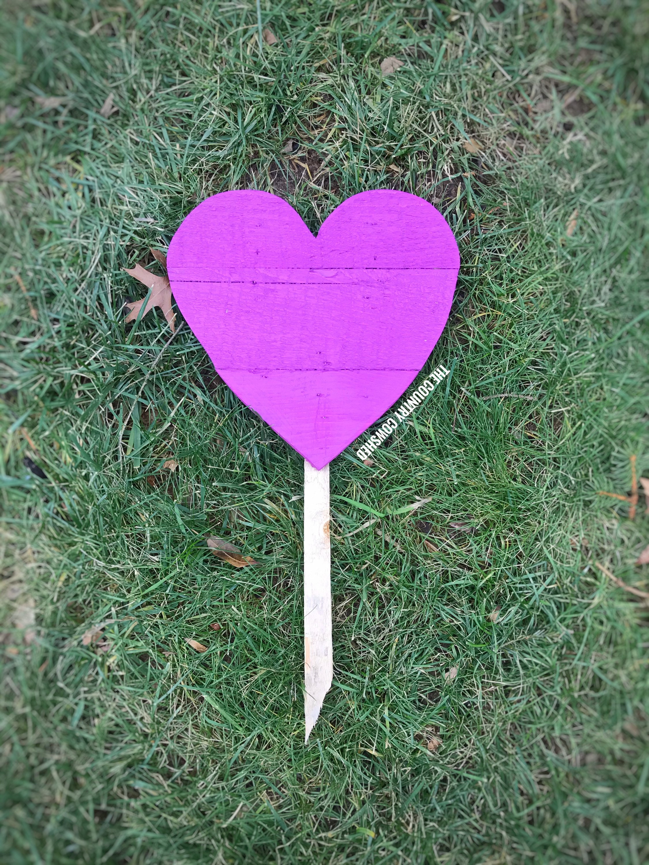 Heart yard stakes spring yard stakes wood stakes Valentines | Etsy