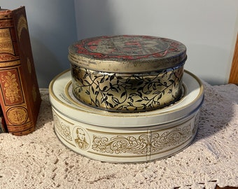 ヴィンテージ缶セット、金属製ビスケット缶、ヴィンテージ缶