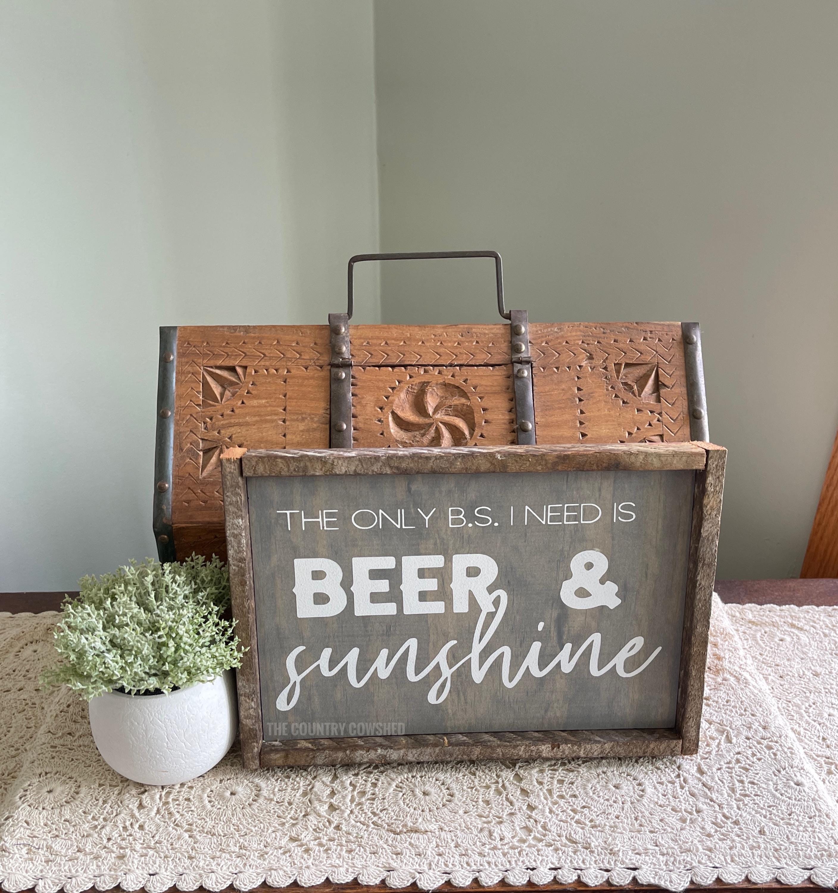 Beer & Sunshine Sign, the Only BS I Need is Beer and Sunshine