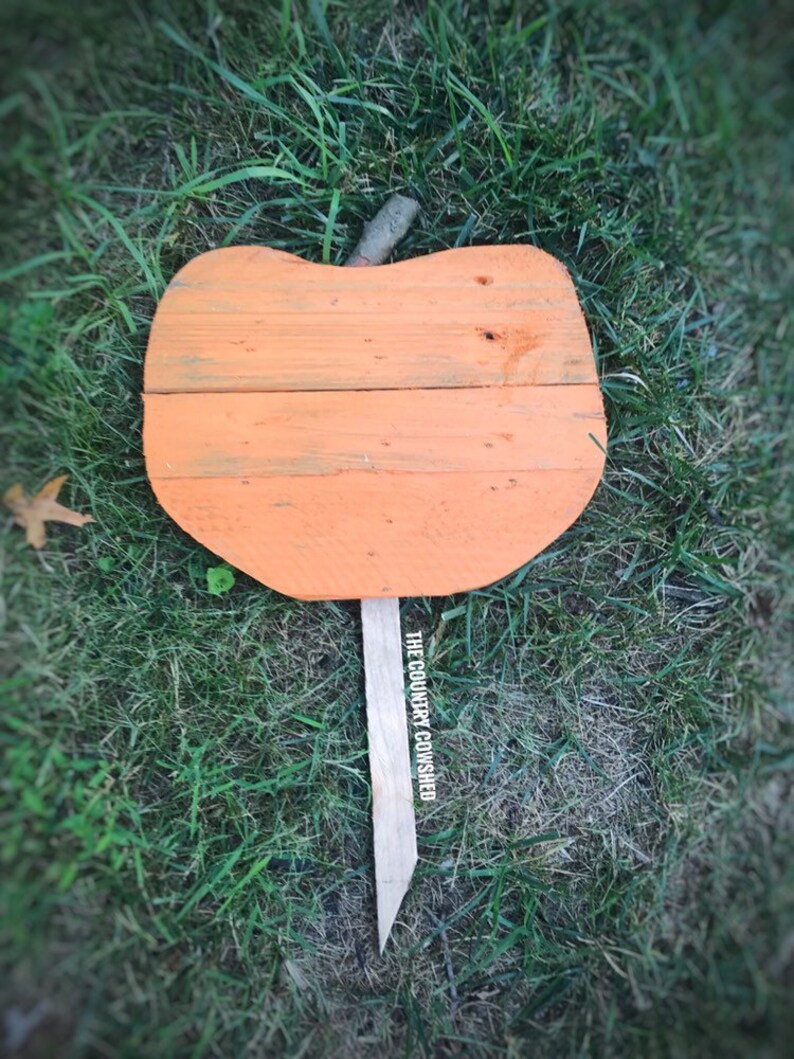 Pumpkin Yard Stakes Halloween Yard Art Reclaimed Wooden Etsy