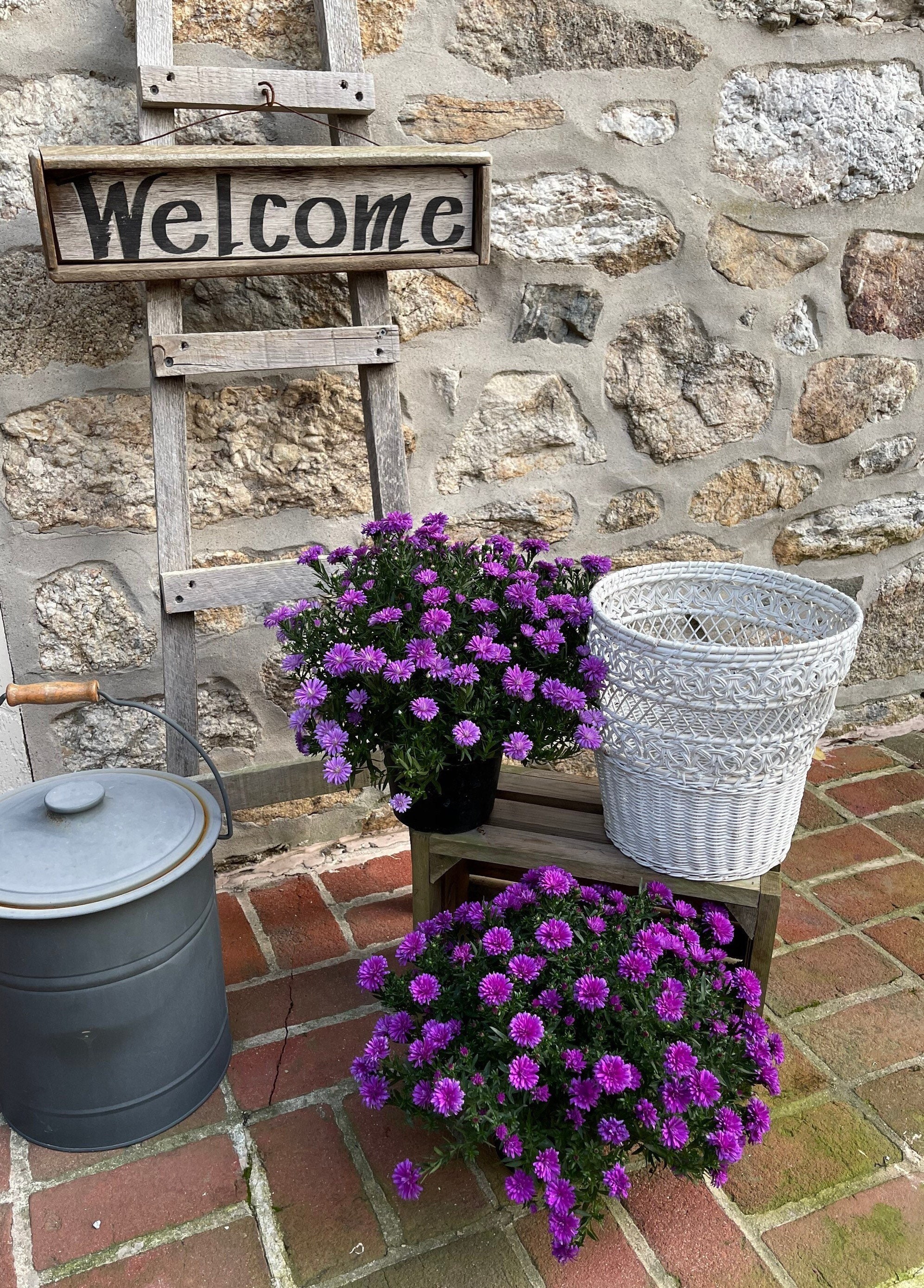 Vintage Trash Can Vintage Nursery Trash Can Wicker Trash Etsy
