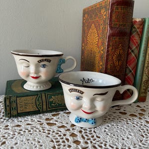 Baileys Anthropomorphic Cup, Baileys Creamer Cup, Vintage Bar Decor, Vintage St Patrick&#39;s Day, His and Hers Mug, Vintage Irish Cup, Baileys