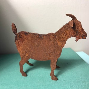 Rusty Goat, goat decor, small rusty metal goat, goat lover gift, unique goat figure, Metal Goat Statue, Rusty Animal