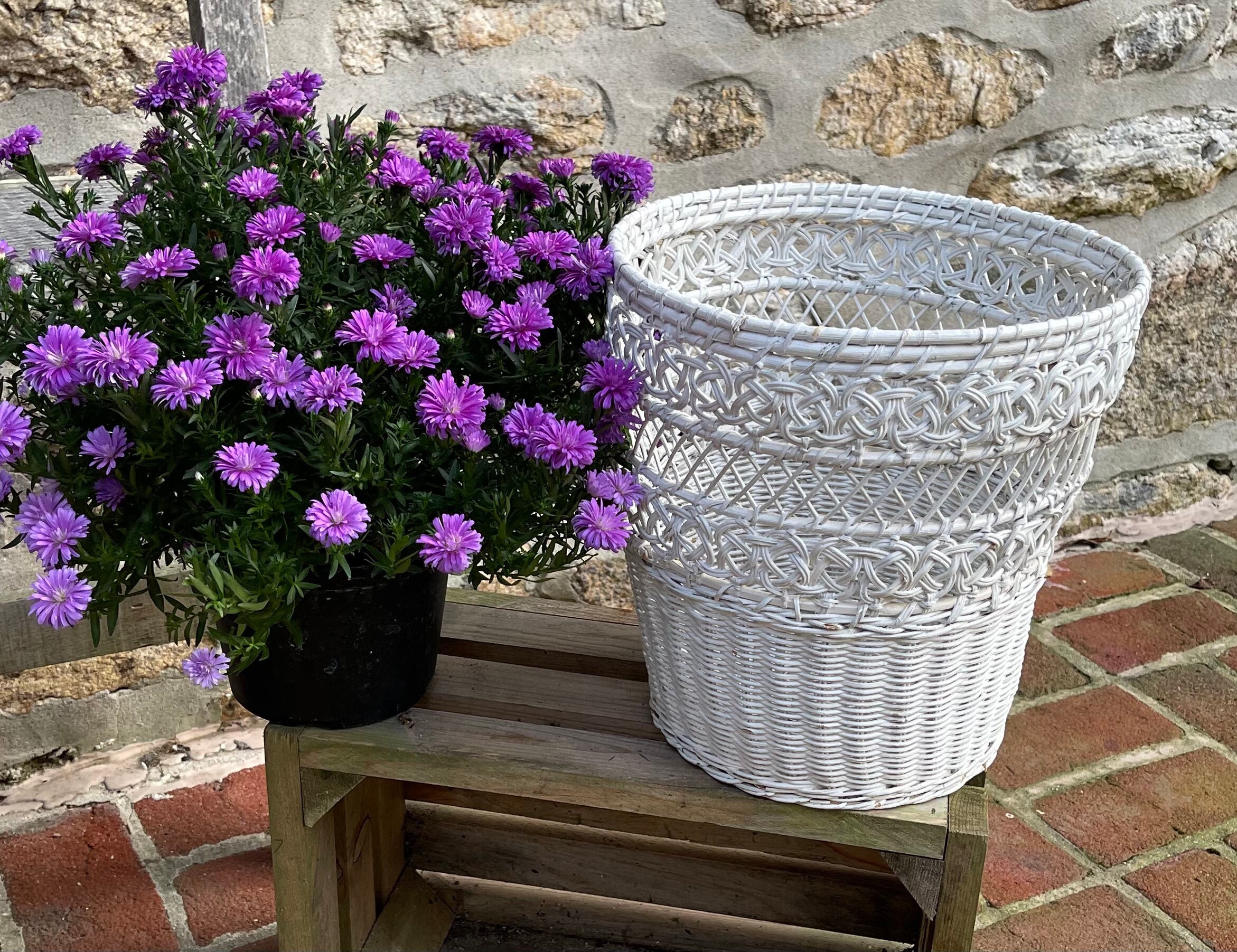 Vintage Trash Can Vintage Nursery Trash Can Wicker Trash Etsy