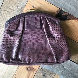 Vintage Purse, Vintage Evening Bag, faux snake skin purse, small purple purse, purple clutch, prom bag, vintage clutch, small strap purse